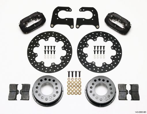 Picture of Wilwood Forged Dynalite Rear Drag Kit Drilled Rotor Chev 12 Bolt w C - Clips