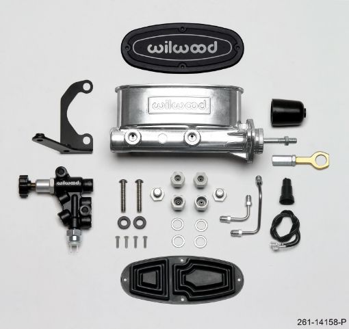Picture of Wilwood HV Tandem MC Kit w LH Bracket Prop Valve - 1516in Bore Ball Burn. - WPush