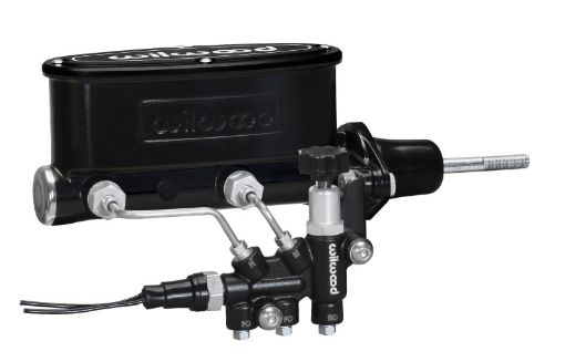Picture of Wilwood HV Tandem MC Kit w LH Bracket Prop Valve - 1516in Bore Black - WPushrod