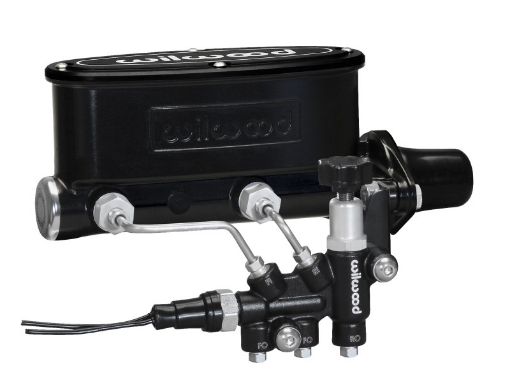 Picture of Wilwood HV Tandem MC Kit w LH Bracket Prop Valve - 1in Bore Black