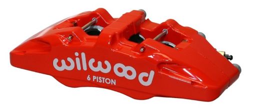 Picture of Wilwood Caliper - Forged Dynapro 6 5.25in Mount - Red - LH 1.621.121.12in Pistons 1.10in Disc