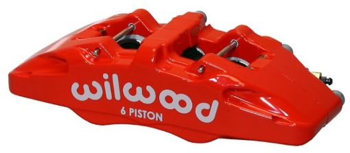 Picture of Wilwood Caliper - Forged Dynapro 6 5.25in Mount - Red - RH 1.621.121.12in Pistons 0.81in Disc