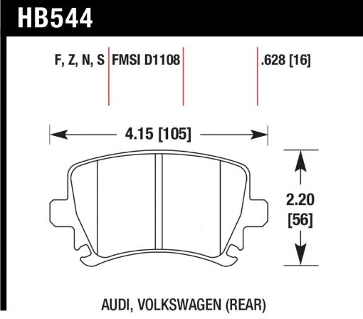 Picture of Hawk 06 Audi A6 Quattro Avant 06 - 09 A6 Quattro HP Rear Brake Pads