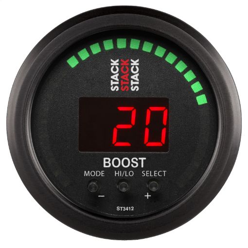 Picture of Autometer Stack 52mm - 1 to 2 Bar ( - 30INHG to 30 PSI) Boost Controller - Black