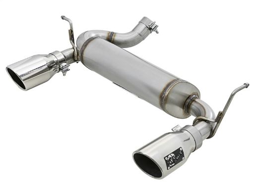 Picture of aFe Rebel Series 2.5in 409 SS Axle - Back Exhaust wPolished Tips 07 Jeep Wrangler (JK) V6 3.6L3.8L