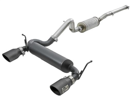 Picture of aFe Rebel Series 2.5in 409 SS Cat - Back Exhaust w Black Tips 2007 Jeep Wrangler (JK) V6 3.6L3.8L