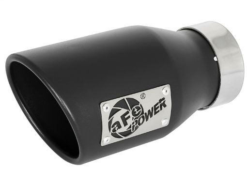 Picture of aFe MACH Force - Xp 409 SS Exhaust Tip Black (Left Side) 3in In x 4 - 12in Out x 9in L Clamp - On