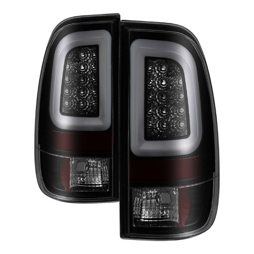 Picture of Spyder 08 - 16 Ford Super Duty F - 250 V3 Light Bar LED Tail Lights - Blk Smoke ALT - YD - FS07V3 - LBLED - BSM
