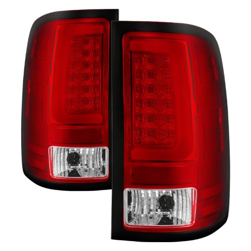 Picture of Spyder 07 - 13 GMC Sierra 1500 V2 Light Bar LED Tail Lights - Red Clear (ALT - YD - GS07V2 - LBLED - RC)