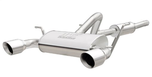 Picture of MagnaFlow 2018 Jeep Wrangler 3.6L 409 SS Dual Split Rear Exit Polished Tips Cat - Back Exhaust