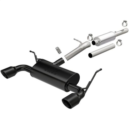 Picture of MagnaFlow 2018 Jeep Wrangler 3.6L 409 SS Dual Split Rear Exit Black Tips Cat - Back Exhaust