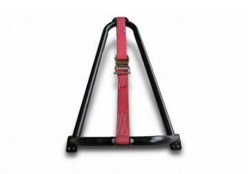 Picture of N - Fab Bed Mounted Tire Carrier Universal - Gloss Black - Red Strap
