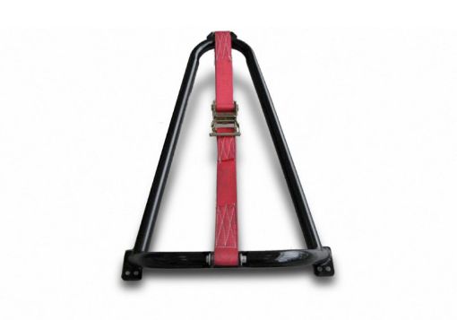Picture of N - Fab Bed Mounted Tire Carrier Universal - Gloss Black - Red Strap