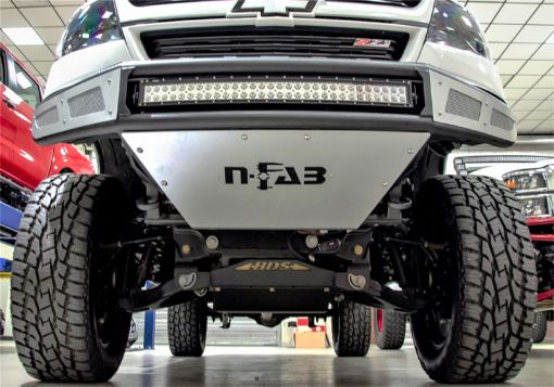 Picture of N - Fab M - RDS Front Bumper 15 - 17 Chevy Colorado - Tex. Black wSilver Skid Plate