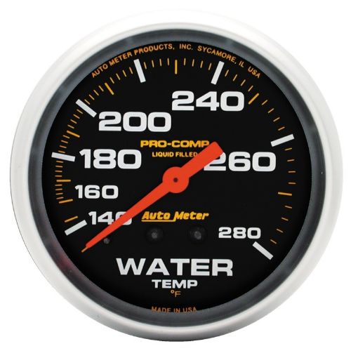Picture of Autometer Liquid Filled Mechanical 2 - 58in 140 - 280 deg F Water Termperature Gauge Includes 6