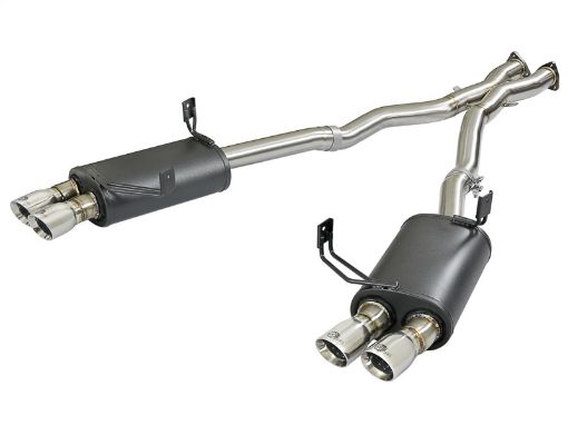 Picture of aFe MACH Force - Xp 2 - 12in 304 SS Cat - Back Exhaust wPolished Tips 05 - 08 BMW Z4 M Coupe (E86) L6 3.2L