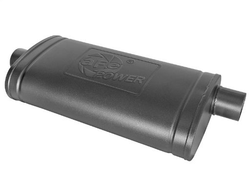 Picture of aFe MACH Force - Xp 409 SS Muffler w Black Finish 3in CenterOffset 22in L x 11in x 5in - Oval Body