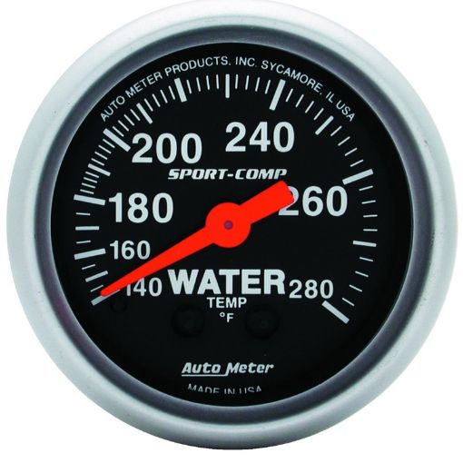 Picture of Autometer 2 - 116in 140 - 280 Degree F Mechanical Water Temp Sport - Comp Gauge