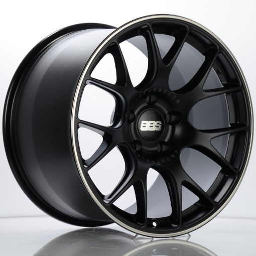 Picture of BBS CH - R 19x12 5x130 ET45 CB71.6 Satin Black Polished Rim Protector Wheel w Motorsport Etching