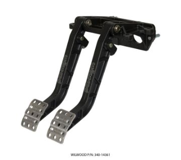Picture of Wilwood Adjustable - Tandem Dual Pedal - Brake Clutch - Fwd. Swing Mount - 7.01 - Black E - Coat