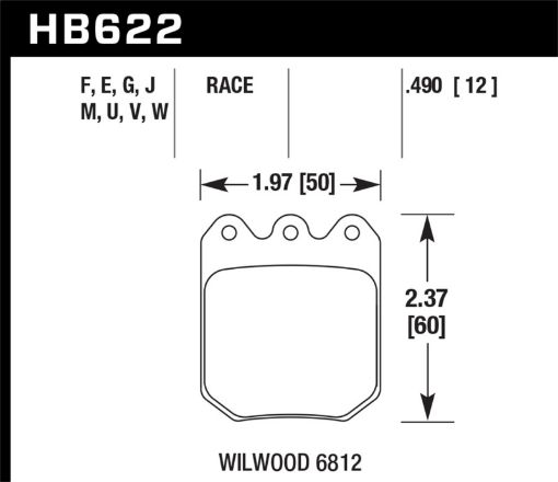 Picture of Hawk Wilwood DLS 6812 Blue 9012 Race Brake Pads