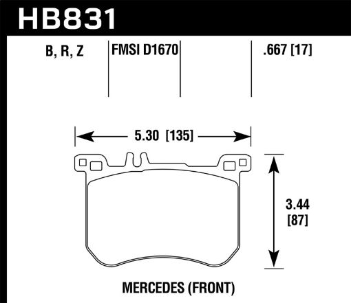 Picture of Hawk 13 - 17 Mercedes - Benz SL550 Performance Ceramic Street Front Brake Pads