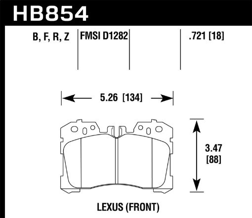 Picture of Hawk 07 - 17 Lexus LS460 08 - 16 Lexus LS600h Performance Ceramic Street Front Brake Pads