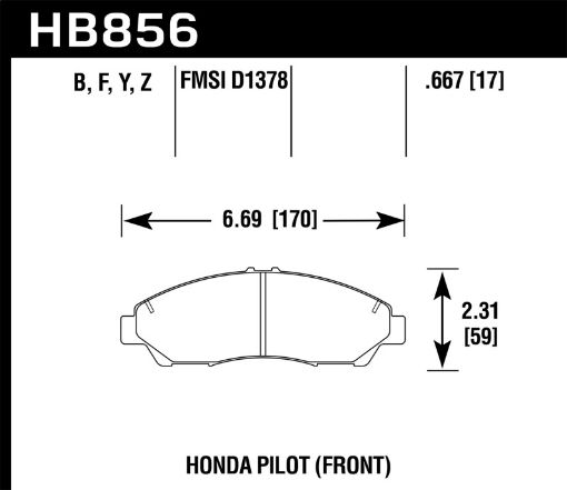 Picture of Hawk 09 - 15 Honda Pilot Performance Ceramic Street Front Brake Pads