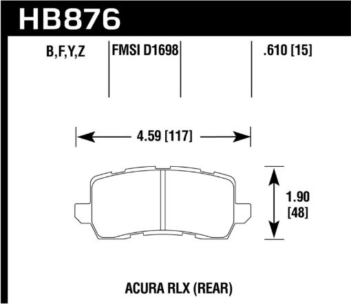 Picture of Hawk 14 - 17 Acura RLX 15 - 17 Acura TLX Performance Ceramic Street Rear Brake Pads