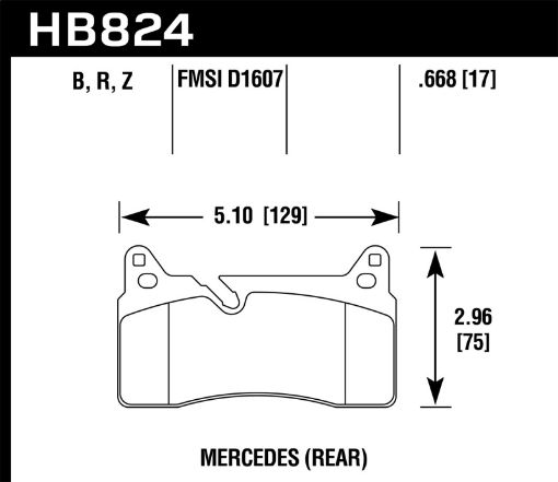 Picture of Hawk 11 - 15 Mercedes - Benz SLS AMG Performance Ceramic Street Rear Brake Pads