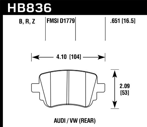 Picture of Hawk 15 - 17 Volkswagen Golf 15 - 16 Volkswagen Golf GTI Performance Ceramic Street Rear Brake Pads
