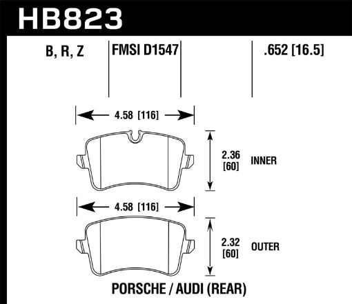 Picture of Hawk 13 - 17 Audi S6S7S8 12 - 17 Audi A6 QuattroA7 Quattro Performance Ceramic Rear Brake Pads
