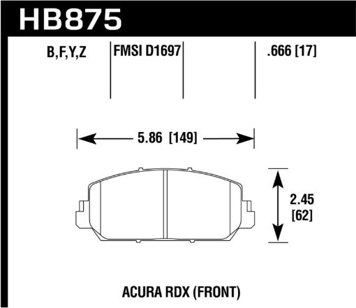 Picture of Hawk 14 - 17 Acura RDXRLX HPS Street Front Brake Pads