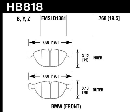 Picture of Hawk 11 - 17 BMW X5 xDrive 08 - 17 BMW X6 xDrive LTS Street Front Brake Pads