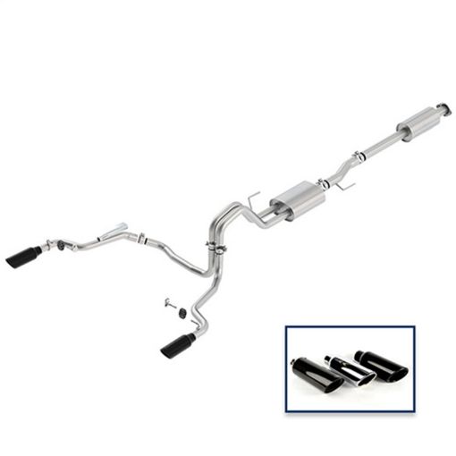 Picture of Ford Racing 15 - 18 F - 150 5.0L Cat - Back Sport Exhaust System - Rear Exit Black Chrome Tips