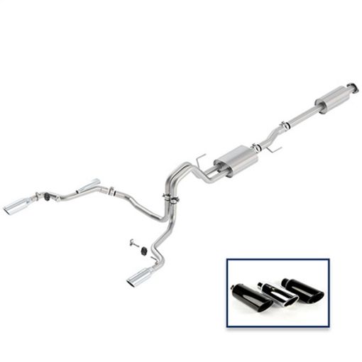 Picture of Ford Racing 15 - 18 F - 150 5.0L Cat - Back Sport Exhaust System - Rear Exit Chrome Tips