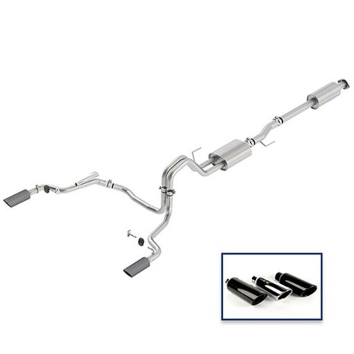 Picture of Ford Racing 15 - 18 F - 150 5.0L Cat - Back Sport Exhaust System - Rear Exit Carbon Fiber Tips