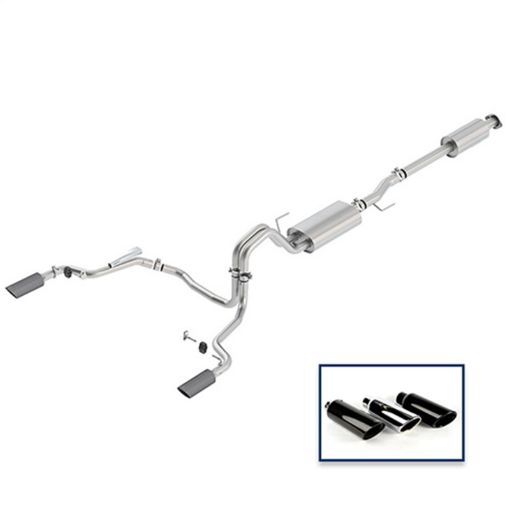 Picture of Ford Racing 15 - 18 F - 150 5.0L Cat - Back Touring Exhaust System - Rear Exit Carbon Fiber Tips