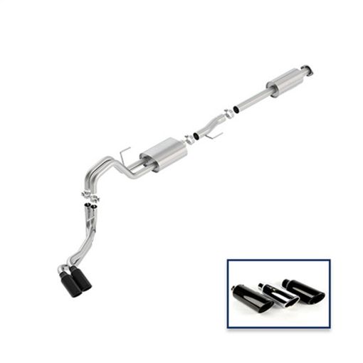 Picture of Ford Racing 15 - 18 F - 150 5.0L Cat - Back Sport Exhaust System - Side Exit Black Chrome Tips