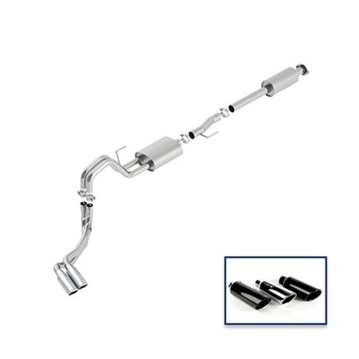 Picture of Ford Racing 15 - 18 F - 150 5.0L Cat - Back Touring Exhaust System - Side Exit Chrome Tips