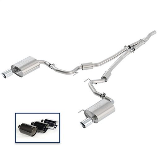 Picture of Ford Racing 2018 Mustang 2.3L Ecoboost Cat - Back Sport Exhaust System wChrome Tips