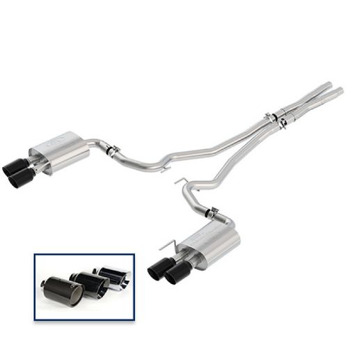 Picture of Ford Racing 2018 Mustang GT 5.0L Cat - Back Sport Exhaust System w Quad Black Chrome Tips