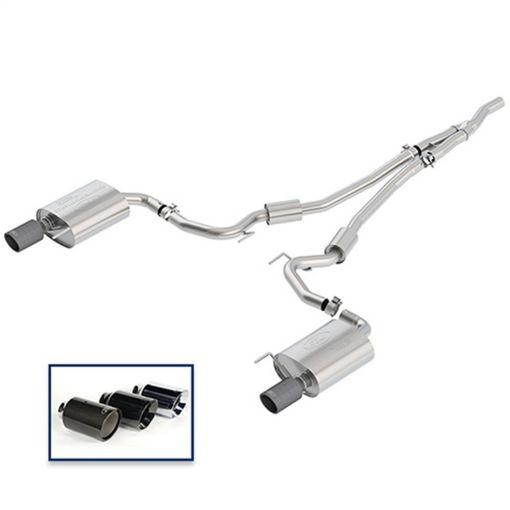 Picture of Ford Racing 18 Mustang 2.3L EcoBoost Cat - Back Sport Exhaust System wCarbon Fiber Tips