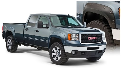Picture of Bushwacker 07 - 10 GMC Sierra 3500 Fleetside Boss Pocket Style Flares 4pc Excludes Dually - Black