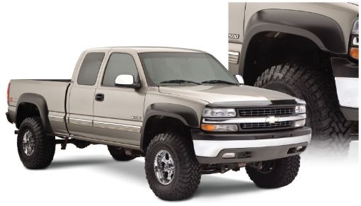 Picture of Bushwacker 07 - 07 Chevy Silverado 1500 Classic Fleetside Extend - A - Fender Style Flares 4pc - Black