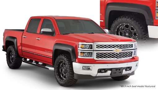 Picture of Bushwacker 15 - 18 Chevy Silverado 2500 HD Fleetside Extend - A - Fender Style Flares 4pc - Black
