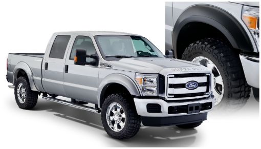Picture of Bushwacker 11 - 16 Ford F - 350 Super Duty Styleside Extend - A - Fender Style Flares 4pc - Black
