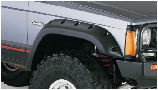Picture of Bushwacker 84 - 01 Jeep Cherokee Cutout Style Flares 2pc Fits 4 - Door Sport Utility Only - Black