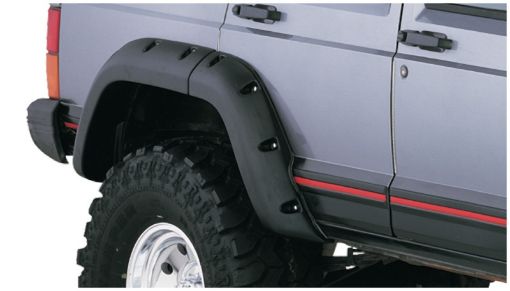 Picture of Bushwacker 84 - 01 Jeep Cherokee Cutout Style Flares 2pc Fits 4 - Door Sport Utility Only - Black