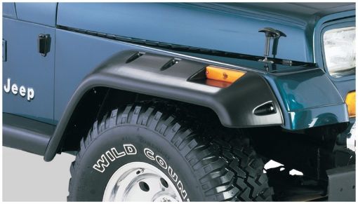 Picture of Bushwacker 87 - 95 Jeep Wrangler Cutout Style Flares 2pc Cutting Optional Not Renegade - Black